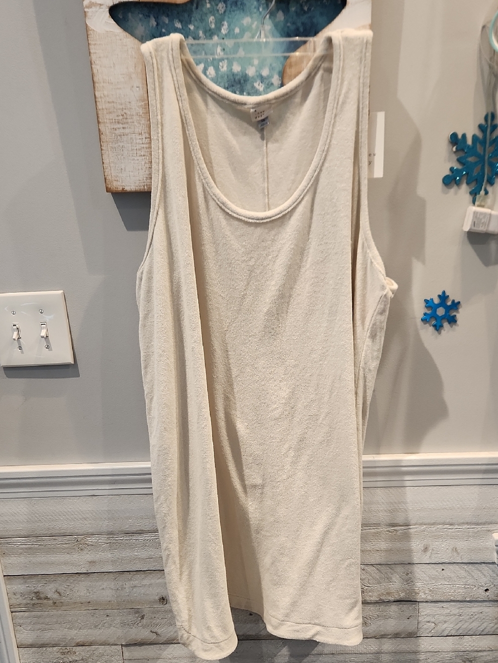 NWT A New Day Cream Scoop Neck Terry Like Mini Swim Coverup Sz 2X - Picture 1 of 7